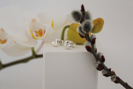 Cercei din argint cu inimioare